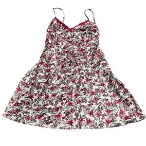 Y2K Adonna Woman Floral Babydoll Slip Dress | Romantic Tie Back Plus 1X